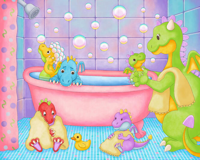 Bath Time Dragons